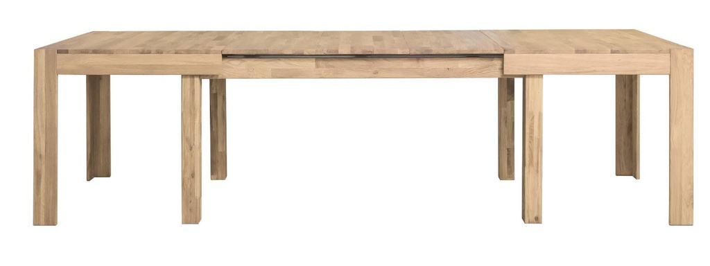 NordicStory Mesa extensible de comedor de madera maciza de roble 